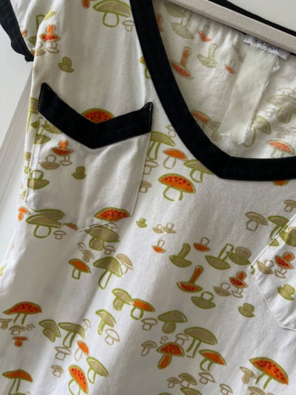 Vintage CACHAREL Paris Mushroom Print Dress, Size XS 32